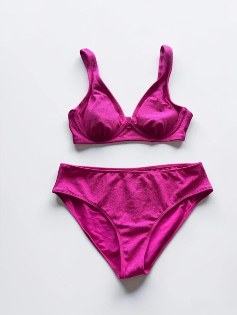 Shade & Shore Black Ruffle Halter Bikini Top with Pink Bottoms